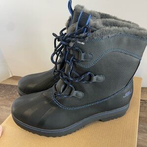 New In-Box JBU Brisky Black Women's Lace-up Snow & Rain Boots - Size 9